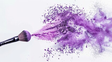 Poster - Makeup artist applying cosmetic powder with a brush for beauty treatment