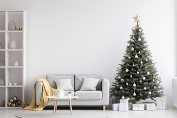 Wall Mural - Christmas tree furniture plant.