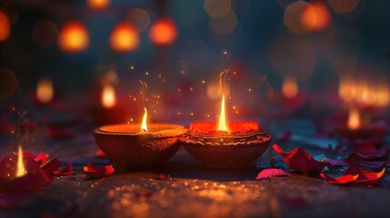 Poster - A pair of candles placed on a table