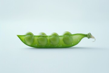Poster - Fresh green pea pod with four peas inside