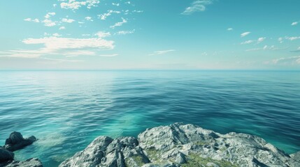 Poster - A breathtaking view of the ocean from the top of a cliff