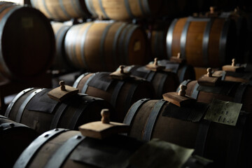 Wall Mural - Balsamic vinegar barrels where the vinegar waits to be aged.