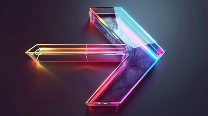 Poster - A single letter Z lit up with neon lights, perfect for use in graphic design or as a decorative element