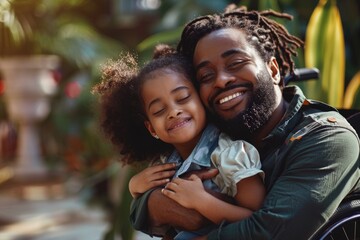 Poster - A person holding a young girl in their arms