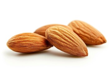 Poster - A group of almonds arranged on a clean white surface