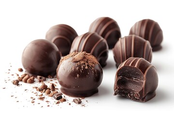 Aufkleber - Chocolates on a clean white surface, perfect for food photography or packaging illustration
