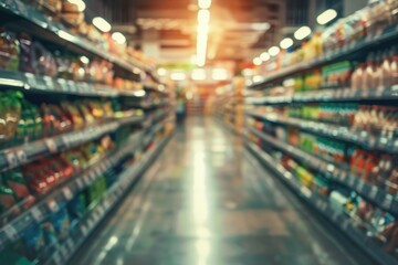 Poster - Aisles full of food, great for editorial or commercial use