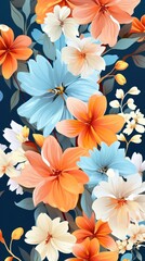 Poster - Blossom floral bouquet pattern flower plant.