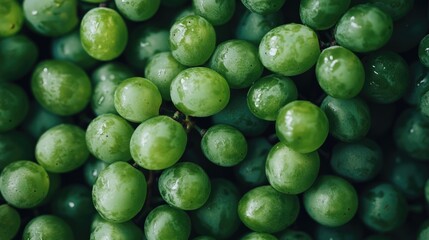 Wall Mural - Green Grapes Close Up