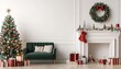 © Yelloone - Cozy Christmas living room with tree, gifts, and festive decorations.