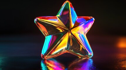 Poster - Shiny Glass Star on Surface