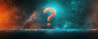 © Weerapat - Large bold question mark symbol with glowing edges, set in a futuristic, abstract digital space