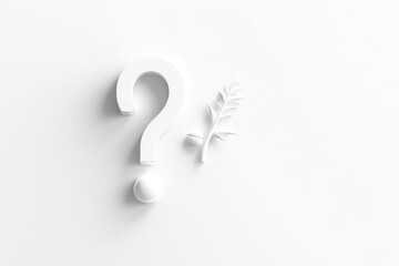 Simple bold question mark symbol with sharp edges, floating on a solid neutral background