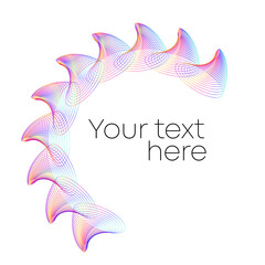 Fototapete - Design elements. Wave glittering rainbow lines. Abstract glow wavy sign on white background isolated. Brush mesh glow effect creative line art. Vector illustration EPS 10 for banner, frame page