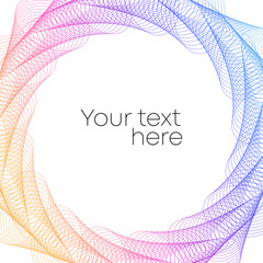 Fototapete - Design elements. Wave glittering rainbow lines. Abstract glow wavy sign on white background isolated. Brush mesh glow effect creative line art. Vector illustration EPS 10 for banner, frame page