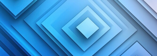 Wall Mural - Abstract Geometric Pattern of Overlapping Blue Squares