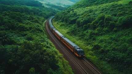 Canvas Print - Train in Lush Green Forest