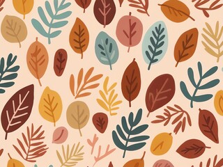 Canvas Print - Autumn Leaves Pattern