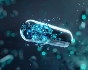 Poster - Futuristic Nanobots Capsule Dissolving and Spreading in Stomach for Diagnosis and Treatment