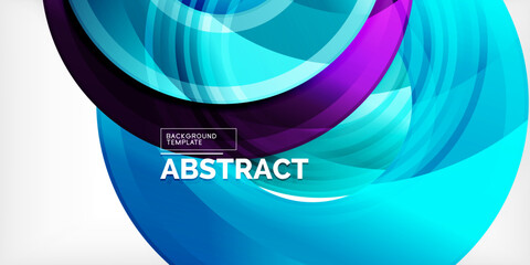 Aufkleber - Bright colorful circles with light effects. Abstract background