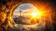 © NHA Studio - Empty Tomb of Jesus Christ at Sunrise, Symbolizing Resurrection and the Promise of Eternal Life, Reflecting the Essence of Christian Faith and Hope