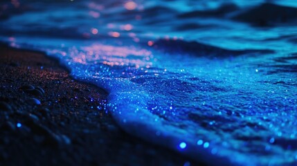 Wall Mural - beach wave night