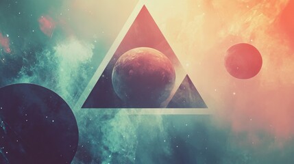 Poster - A Cosmic Triangle Surrounding Planets and Stars in a Dusty Nebula