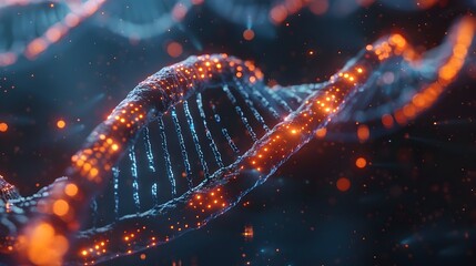 Poster - visualizing dna based data storage and retrieval in a futuristic digital landscape