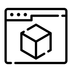 3d programming line icon
