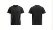 © N7 - Blank Black T-Shirt Mockup Design, Front and Back Views Isolated on White Background