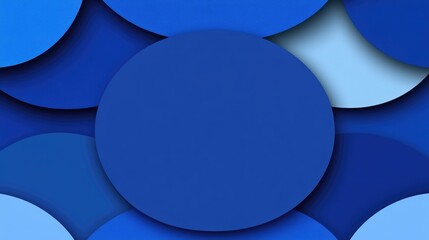 Poster - Abstract composition features overlapping blue shapes for a modern digital look