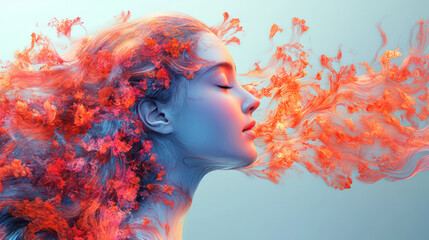 Poster - A pencil sketch evolving into a vibrant piece of digital art, isolated on a pastel backdrop,