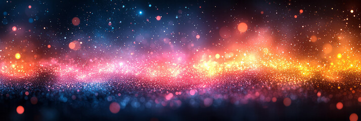 Poster - A radiant mix of soft bokeh circles blending into a smooth gradient, floating gently on a vibrant canvas,