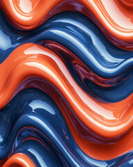 Poster - A fluid texture in vibrant red and blue, creating swirling, liquid-like waves, isolated on a dynamic background,