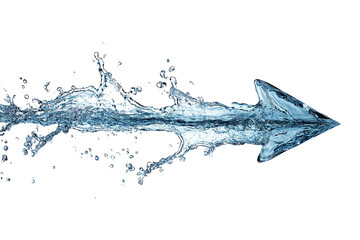 Poster - Arrows made of water ,Isolated on transparent background