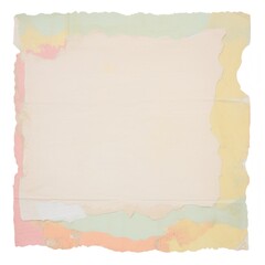 Poster - Pastel ripped paper backgrounds painting text.