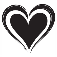 simple black and white single outline of a heart shape