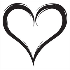 simple black and white single outline of a heart shape