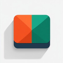 Poster - A geometric logo featuring vibrant orange and teal colors with a sleek, modern design.