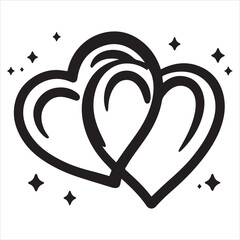 simple black and white single outline of a heart shape