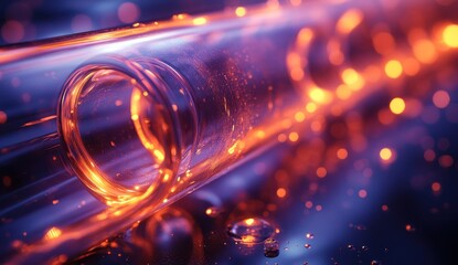 Wall Mural - Abstract Glass Tube with Glowing Light