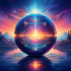 Wall Mural - Magical Glowing Healing Globe