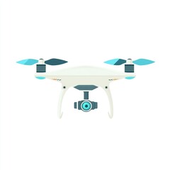 A stylized drone with a camera, designed for aerial photography and videography.