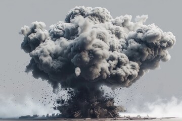 Aufkleber - Volcanic ash cloud rising from the island, devastating effects likely