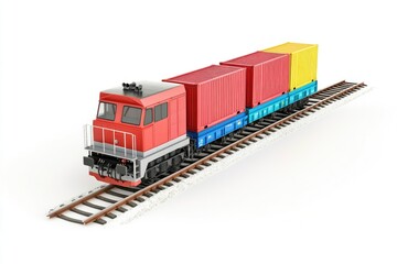 Aufkleber - A train with bright colors moving along the railroad
