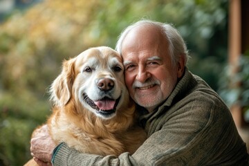 Poster - A happy moment of human connection with a furry friend