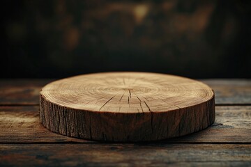 Poster - A piece of wood sits atop a wooden table, providing a rustic and natural surface