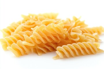 Poster - A stack of various types of pasta on a clean white surface