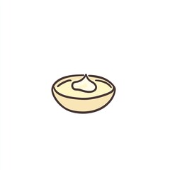 Poster - A simple illustration of a bowl filled with creamy substance, likely a dip or spread.