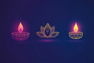 Poster - Candles on a dark blue background, perfect for evening or nighttime scenes